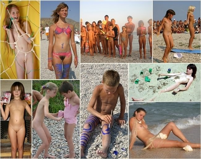 Young child gets painted - nudists photo gallery [Purenudism]