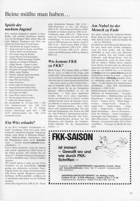 Sonnenfreunde Sonderheft #71 - Retro magazine about nudism in Germany